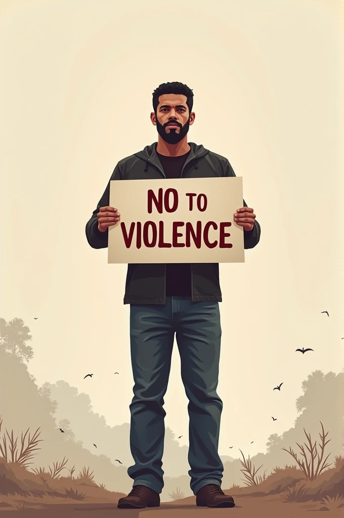 Generate an image that says no to violence 