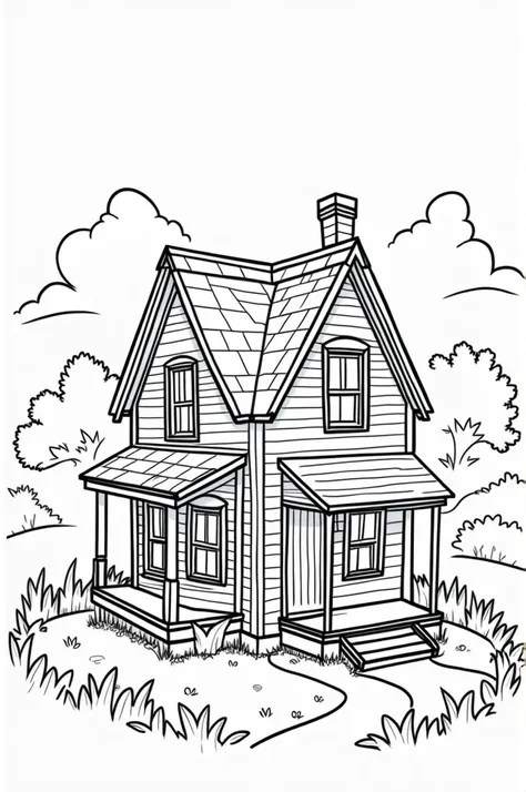 House for coloring without paint