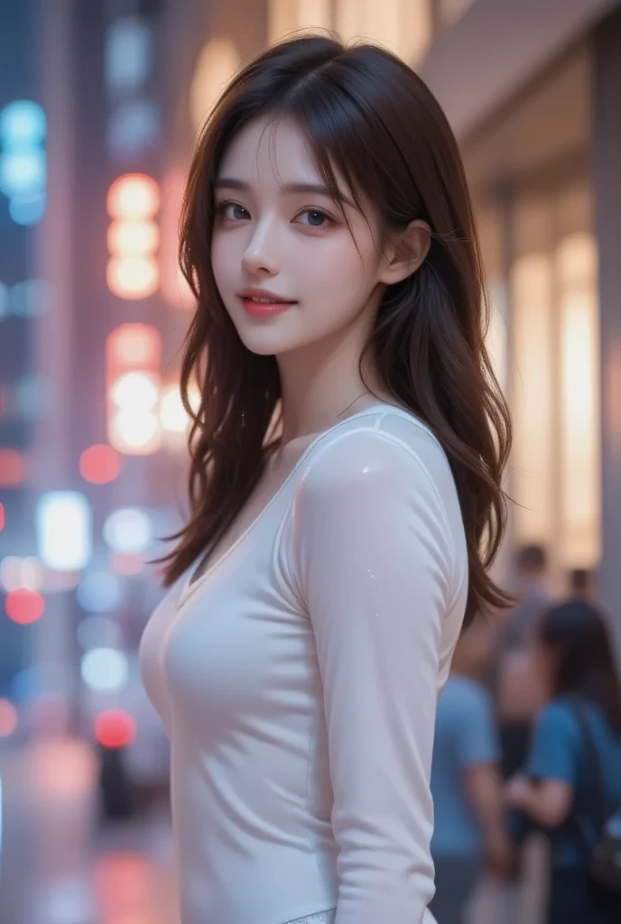    Beautiful Virtual Idols   ,   Detailed Digital Avatars   ,    Bright Holographic Figures ,   Clear Sparkling Skin   ,   detailed facial features  ,   charming smile ,   Slightly upturned eyes ,  Delicate expression ,   Long flowing hair ,    Elegant Pos...