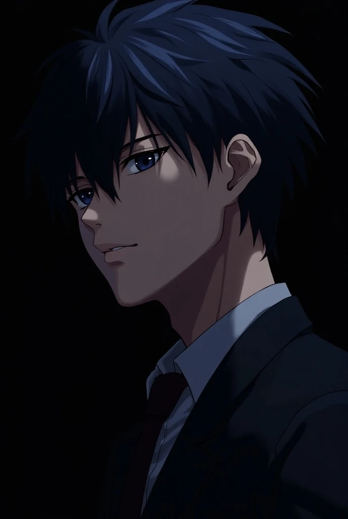 Male anime cool style black background