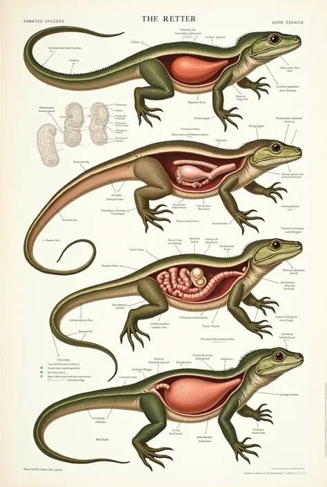 Photo of the reptiles digestive system 
With the names 
