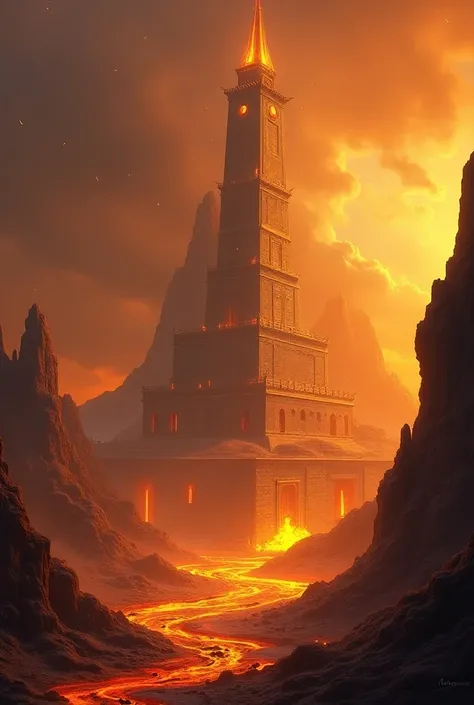 score_9, score_8_up, score_7_up, source_anime, rating_safe, day, natural lighting, fire theme, molten rock, magma, lava, fire, fantasy-Mesopotamian structure focus, DaZIGGURAT, DaZIGGURAT_architecture, Nclutter, Mclutter, Lclutter, scenery, intricately det...