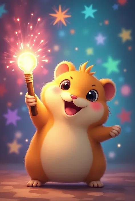 Hamtaro with colorful lightstick holder