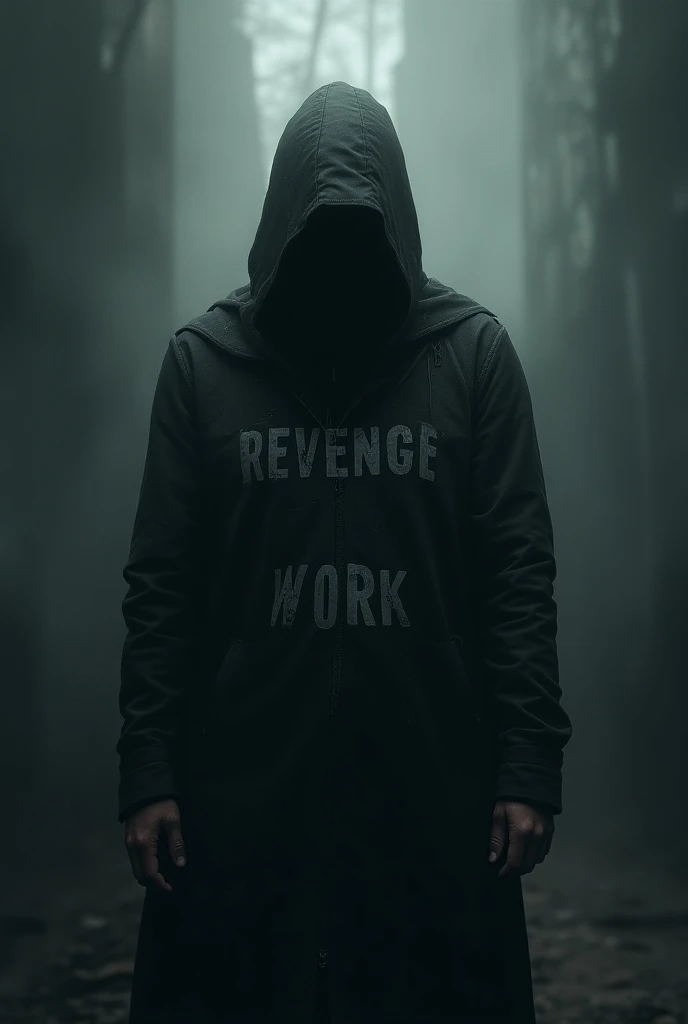 A hidden man with the words REVENGE WORK