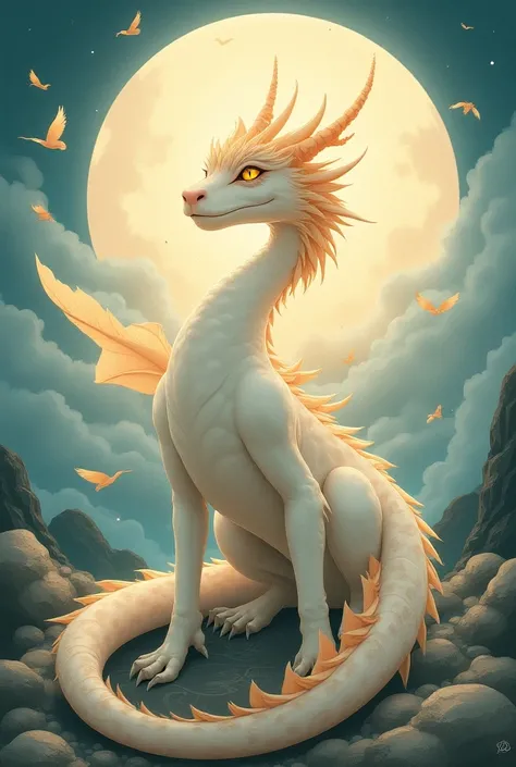 moon読命　 Dragon　Divine Beast　feather　nature　 orange　 soft　 smooth　delicate　Iris　kind　truth　like　universe　yin and yang　Integration　可likeい　moon　ball　Earth　Light　（kcs358 tsukuyomi healing）　Six layers 