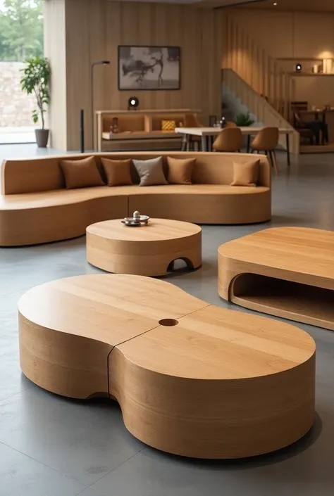 Futuristic wooden furniture