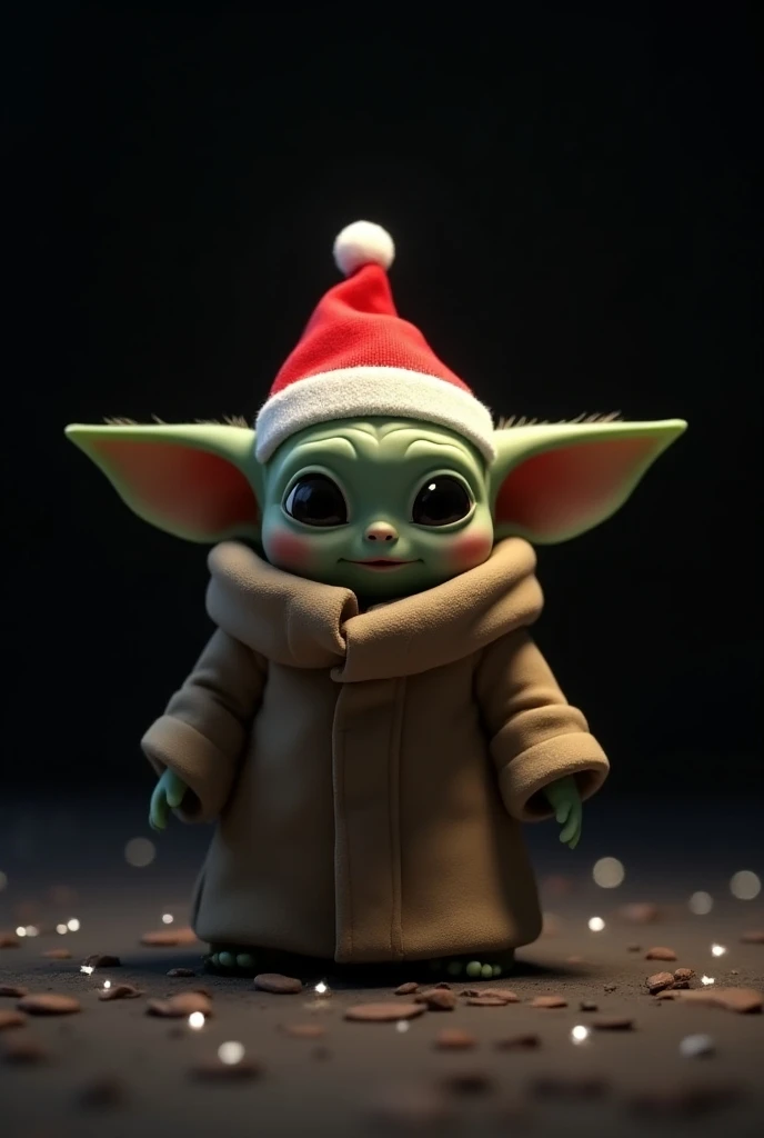 baby yoda Christmas black background 