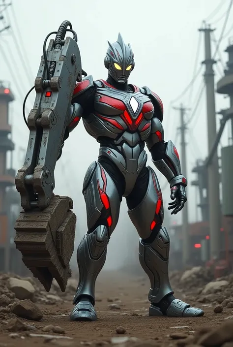 Ultraman with Excavator 