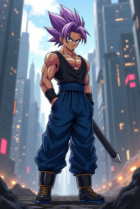 Future trunks standing with both hand in his pocket