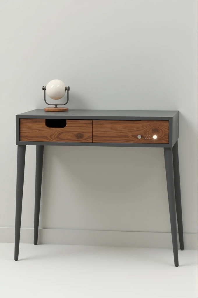  Make a small and practical desk, in the color gray with brown  