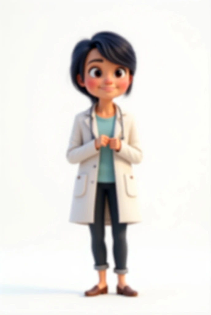 School Counselor with traces of the animation inside out 2 with a white background 