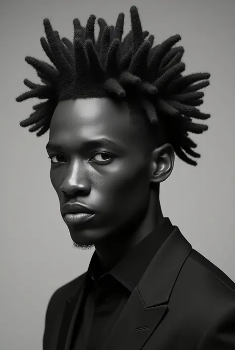 I want you to create a new kind of unique and stylish black mens hairdo 