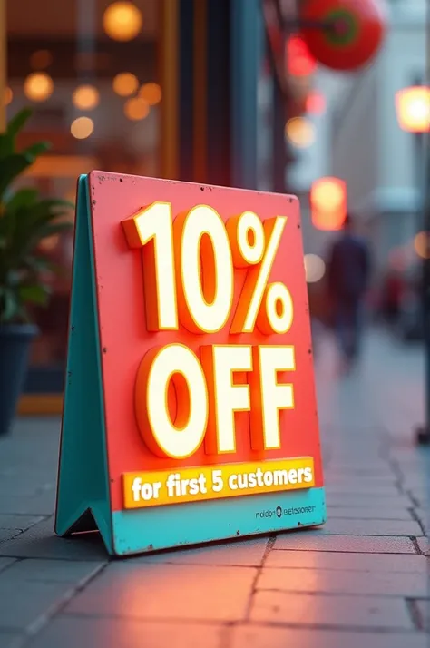 Make a discount sign that says 10% off for the first 5 buyer/customer