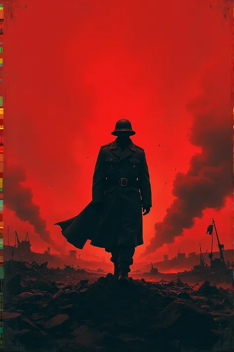 Cover of work about the Second World War 
Color red 
