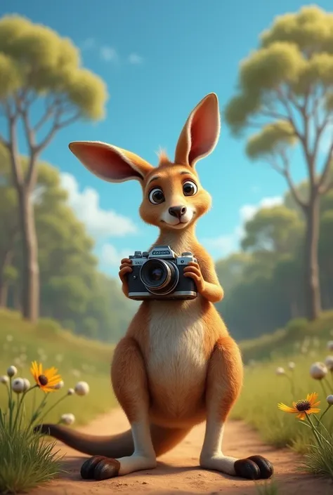 Kangaroo taking a picture