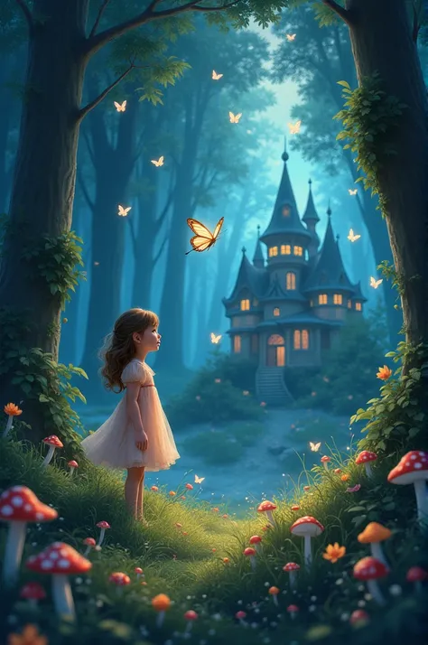 I saw a dream. A yaung girl is walking in the forest. It is a night full of bright stars. There are thousands of beautiful baterflies. One of them is starting to speak to the girl. Around them are many mushrooms. And there are a wanderful hause inside the ...