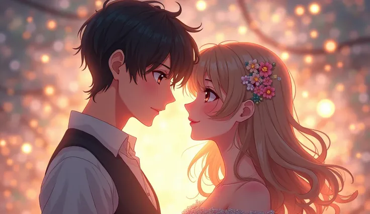 Anime couples romantic photo 
