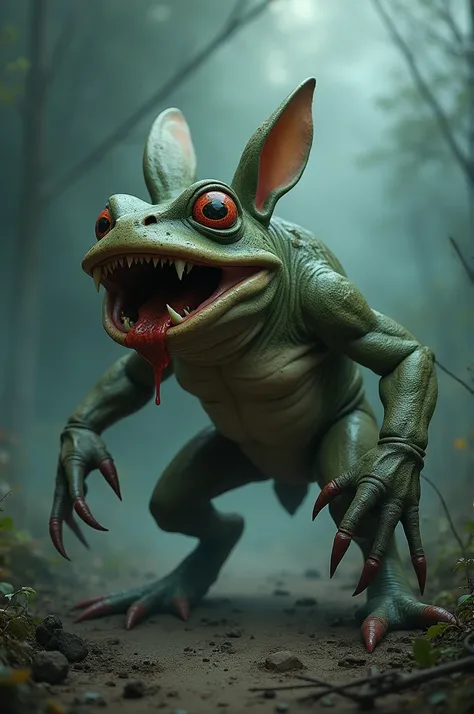 Create a hybrid creature that combines the characteristics and the Give me detailed instructions on these two "First, create an image where a [Give me detailed instructions on these two "First, create an image where a [Frog] and a [Rabbit] are placed toget...