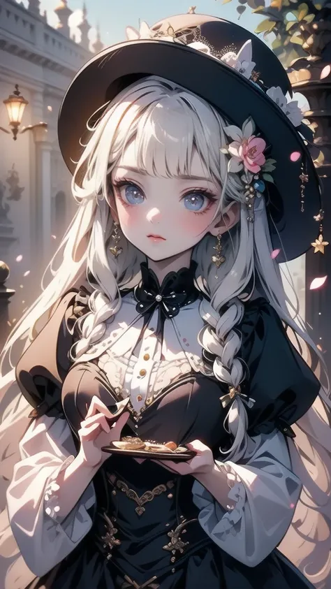 (masterpiece), (Best Quality),  Victorian Girl Illustrations 、Cute girl、anime、 1. **Low Fashion**:  Victorian fashion is characterized by dressy and elegant designs。Ruffles and lace、  Corset  、 Lets incorporate elements such as long dresses 。 2. **Hairstyl...