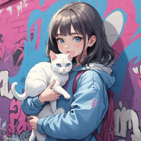 masterpiece,Best Quality, very detailed, Hi-Res,Super detailed,beautiful,
girl holding a cat,cute graffiti style illustration,Gentle colors,comfortable,
girl holding a cat,cute graffiti style illustration,Gentle colors,comfortable,