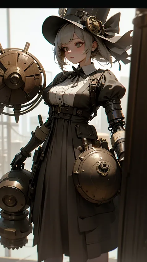  Hi-Res,  Steampunk Girls 、 mechanical 、
hat、、meter、gear、gothic dress
8k octane, 3d rendering ,  Had, ダブル Had,  highlight color hairstyle, 