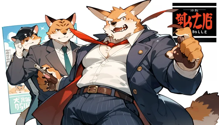 score_9, score_8_up, score_7_up, score_6_up, score_5_up, score_4_up, source_furry, highres, cover page, absurdres, perfect anatomy(handsome 1boy, kemono, furry, anthro)movie poster of hard-boiled detective story,