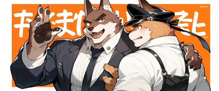 score_9, score_8_up, score_7_up, score_6_up, score_5_up, score_4_up, source_furry, highres, cover page, absurdres, perfect anatomy(handsome 1boy, kemono, furry, anthro)movie poster of hard-boiled detective story,