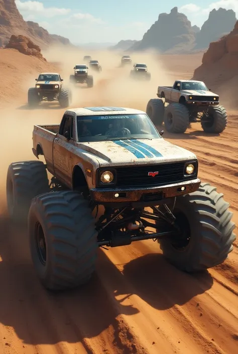 Realistic photo monster truck cars new on the track