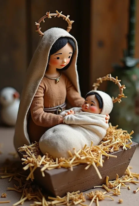 Birth of Jesus Andean cuddly in a recycled way