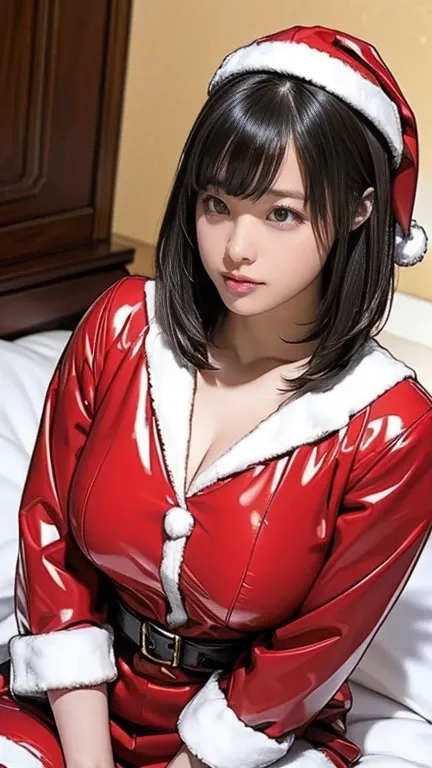 8k,live-action,((32歳 下半身濡れKanna Hashimoto))、(1 Ultimate Beautiful Mature Woman、black latex Santa Claus )、Kanna Hashimoto, japanese gravure idol , super huge tits、(( The ultimate beautiful mature woman ))、Ultra-detailed face、Detailed lips、 detailed eyes on ...