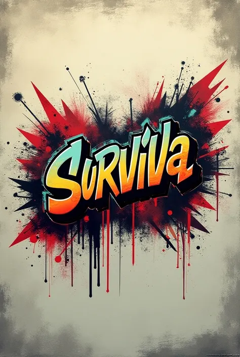 Graffiti logo that says SURVIVE in Spanish 