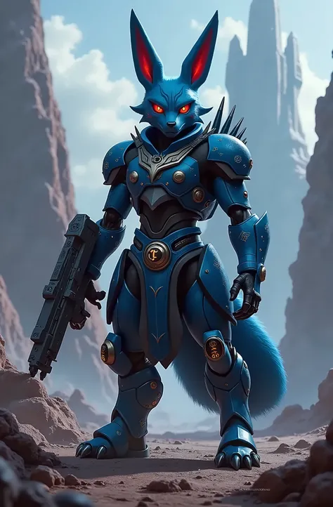 Lucario as an space marine from the game space marines