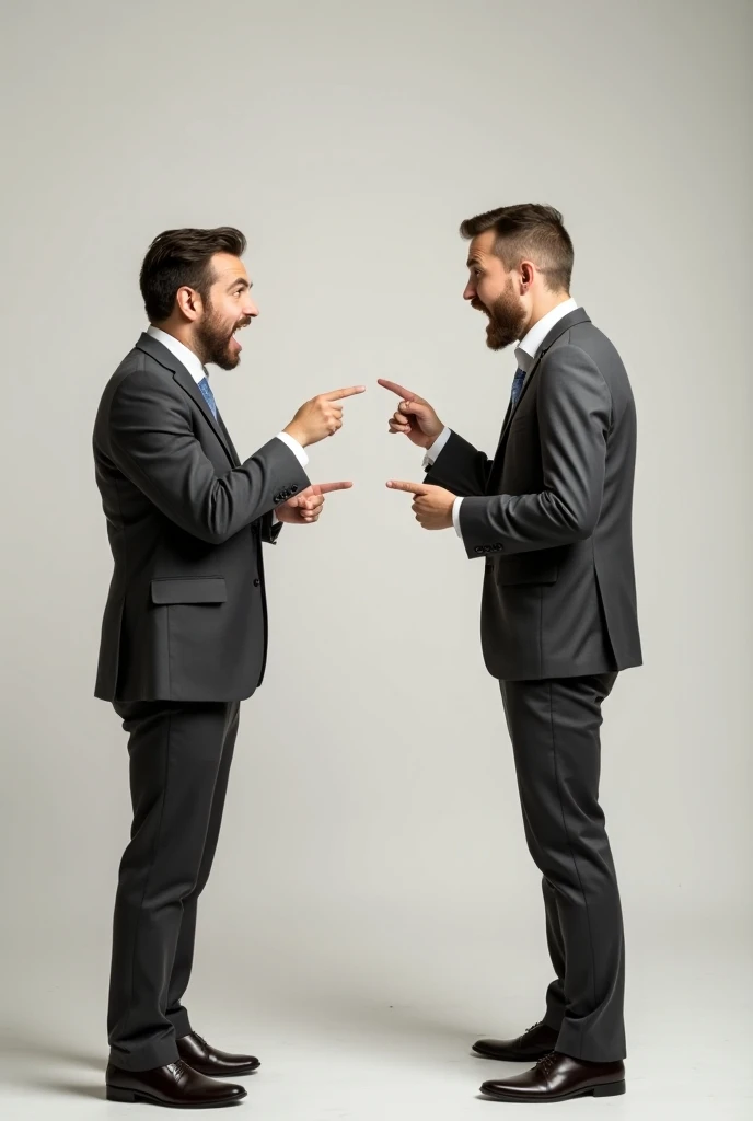  Photo of 2 identical people pointing at each other,they suddenly 