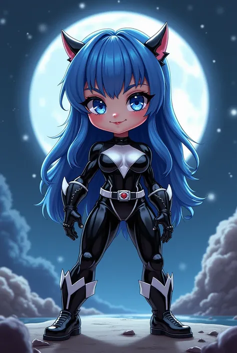 Female power ranger black and white 
Latex suit, ((chibi)), moon,  ombreiras, cute, stars, ((coxas grossas)), galaxy, ((thicc)),  ((muscle legs)),
 sfw, raios,  anime style, ((large hips)), 
((Muscle)),  ((large feet)),  blue hair, 3d style, big butt, (( m...