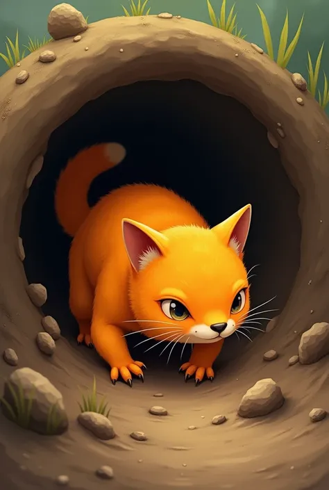 Inside a Small Orange Cat Mole