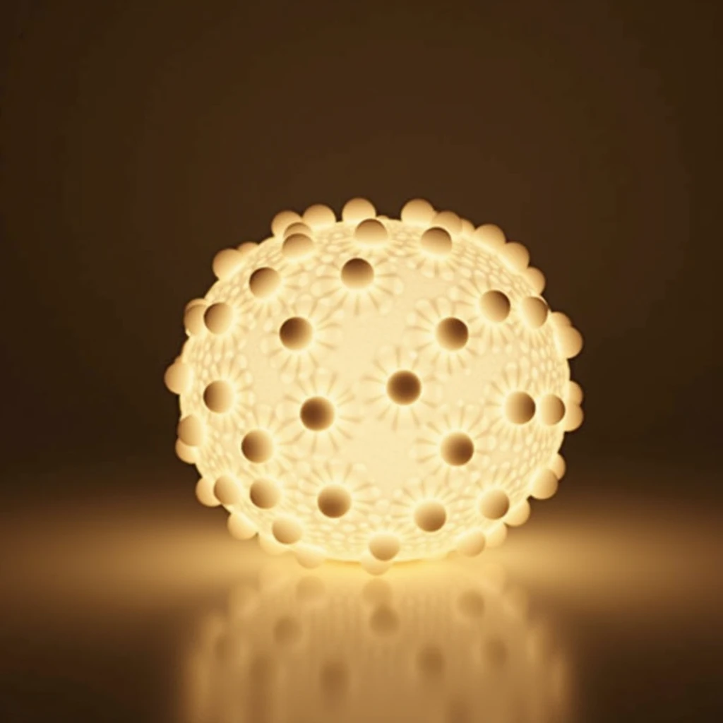 white round beaded light