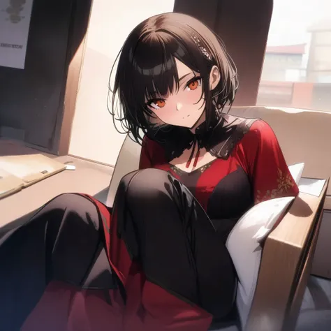 Anime-style image of a woman sitting on a bed and reading a book,   anime moe art style , seductive   anime girl , Gwaiz,  from Girls Frontline, Anime Style 4k, artwork in the style of Gwaiz, Badass Anime 8k, (  anime girl ), Gwaiz on pixiv artstation, Gir...