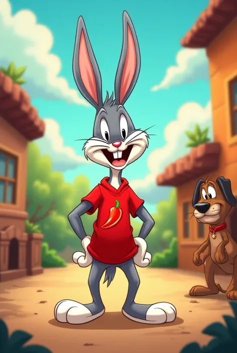 Bub Bunny by Looni Toons with the chili t-shirt 
With the dog in the right place