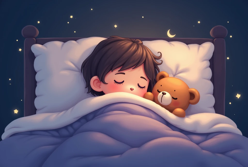 
Pillows like the fluffy clouds
Blanket wraps like nighttime shrouds
Teddy bear is by your side
On this dreamy nighttime ride 

make it cartoonic 

