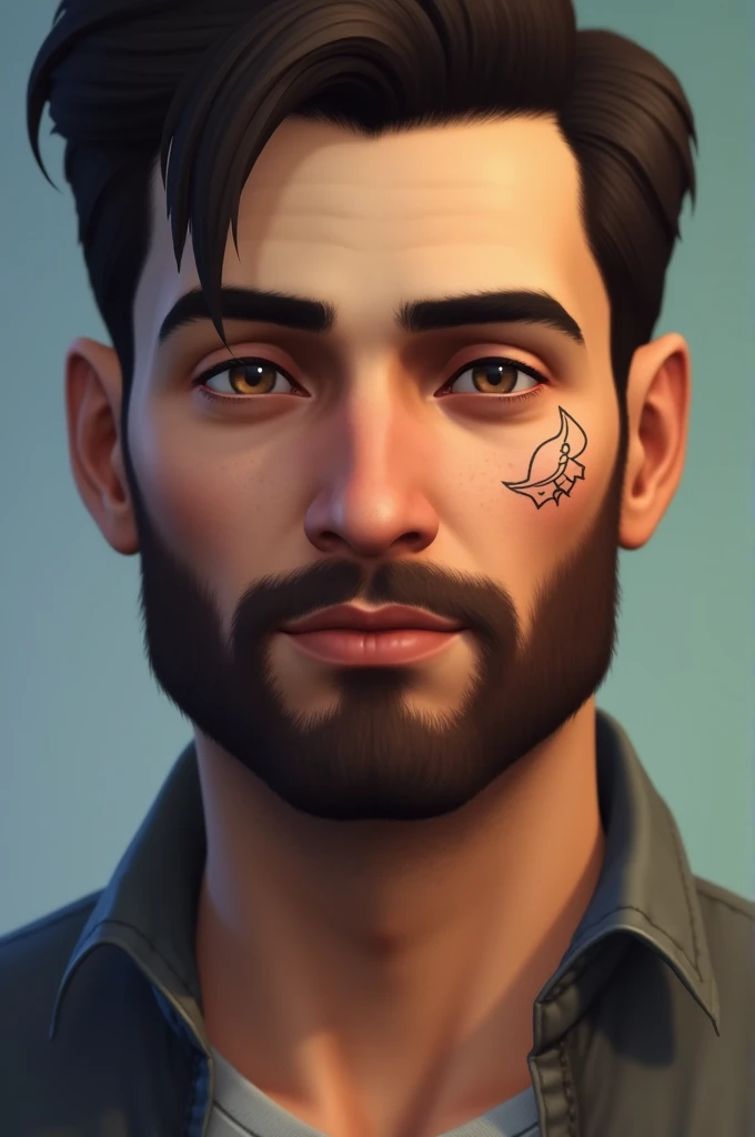 Texture réaliste pour sims 4 homme mate petit cicatrice à la lèvre 