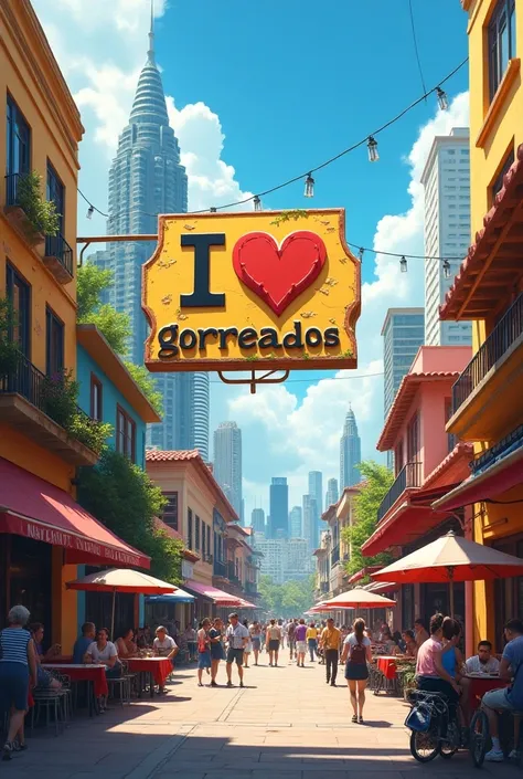  city with a sign that says "I love gorreados "