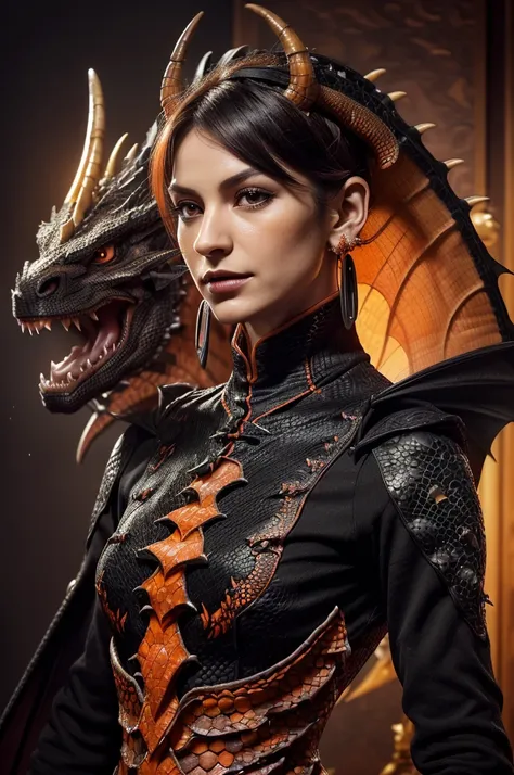 ((((black and orange scaled dragon, dragon teeth, dragon tail, dragon snout, turning into a dragon)))), kiper, segolily nose, lupine, tribe of ephraim, irish genes, dark hazel eyes, scottish nose, high forehead, beady hazel eyes, lioness, ginger, feminine ...