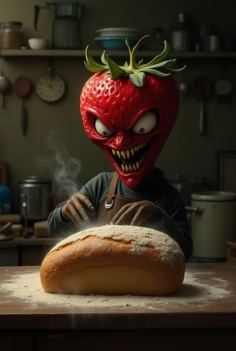 An evil strawberry baked a loaf of bread 