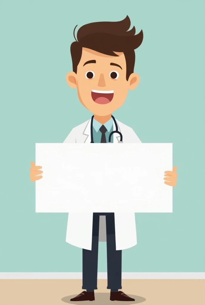 a psychologist in a psychology uniform and a big white sign in her hands (All animated)
