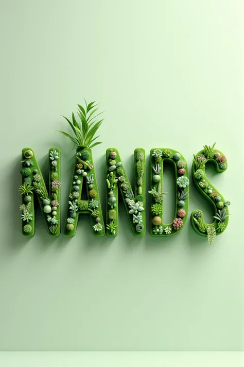 3D logo of online store selling houseplants on social media using nands plants writing