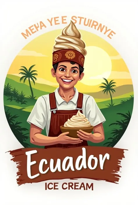 Logo for a coffee ice cream shop in Ecuador 