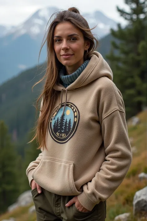 A beautiful outdoor womens sweater with the Outwild logo 