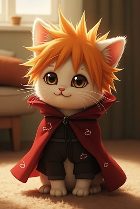 Baby cat in an Akatsuki Yahiko costume 