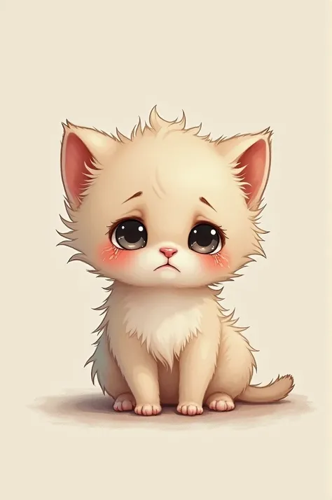 Draw a crying kitten
