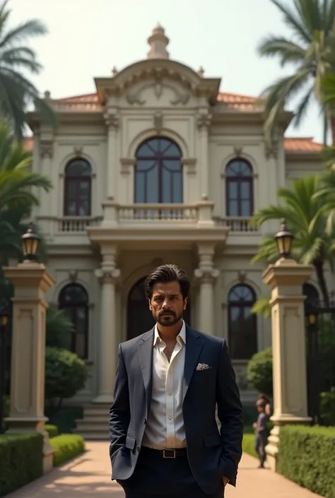 Shahrukh Khan on Mannat his residence hyper realistic image in 16k